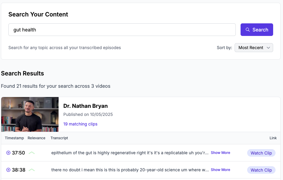 Clip Search Preview